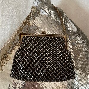 Antique Vintage Mesh Whiting & Davis USA Black and Gold Purse